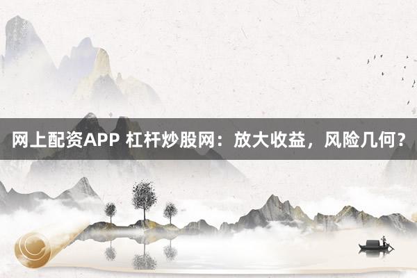 網上配資APP 杠桿炒股網:放大收益,風險幾何?