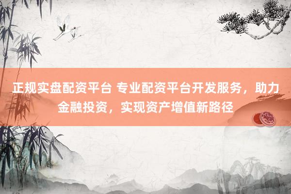 正規(guī)實(shí)盤配資平臺(tái) 專業(yè)配資平臺(tái)開發(fā)服務(wù)，助力金融投資，實(shí)現(xiàn)資產(chǎn)增值新路徑