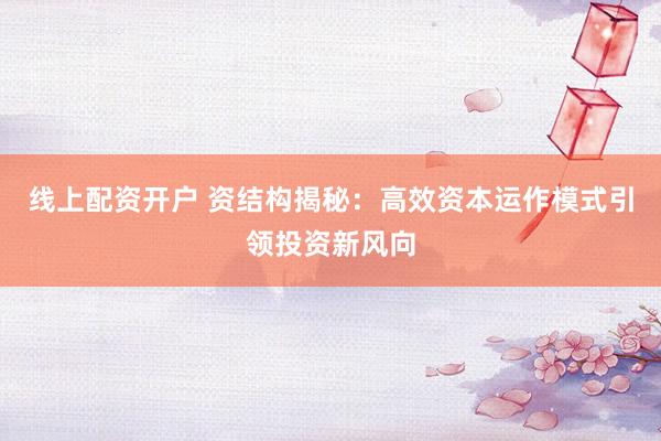 線上配資開戶 資結構揭秘：高效資本運作模式引領投資新風向